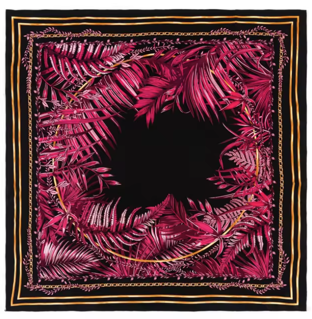 Crimson Canopy Silk Foulard