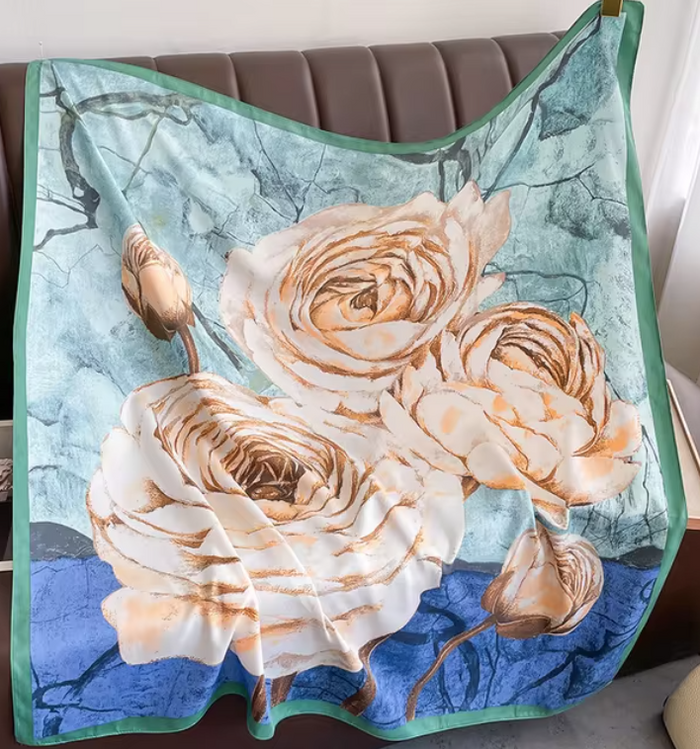 Ethereal Rose Garden Silk Scarf