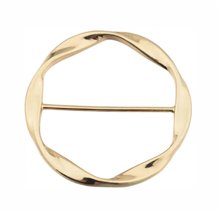 Gold-Tone Sculpted Oval Scarf Ring