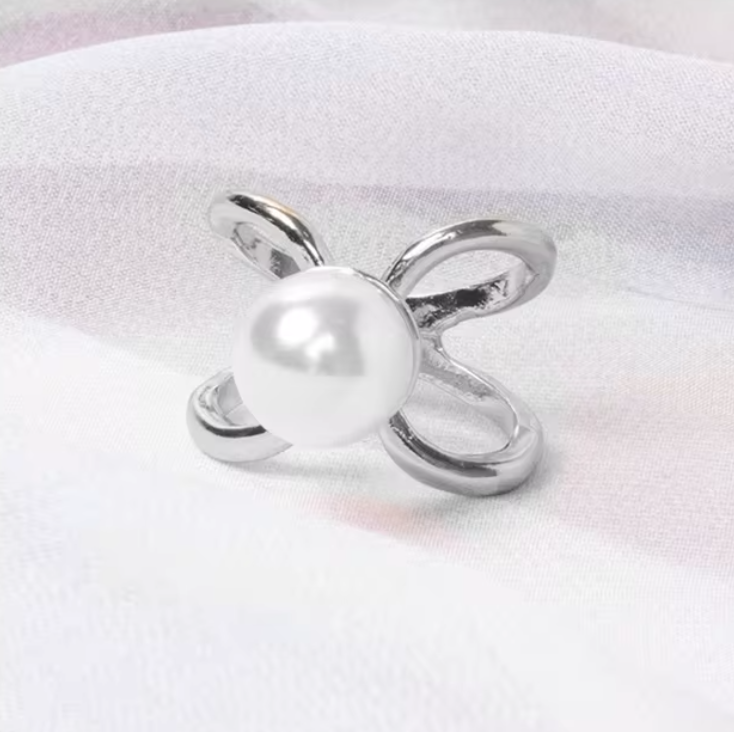 Eleganza Pearl-Embellished Scarf Ring