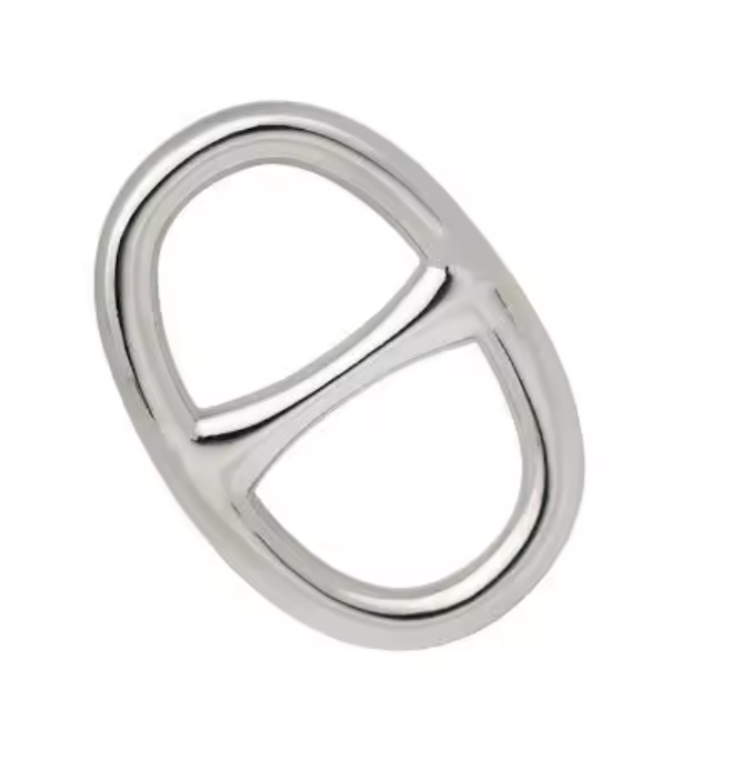 Eleganza Ovale Scarf Ring in Polished Silver