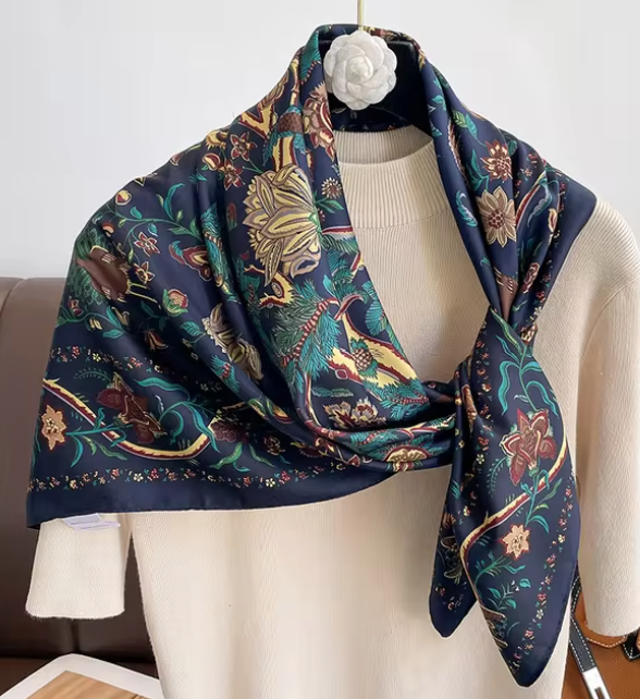 Midnight Garden: Luxurious Scarf